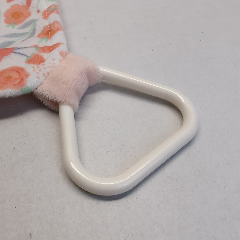 Modern Baby Elephant Lovey Plush w/Teether & Rattle Snuggle Blankie Pink Floral - Picture 8 of 13